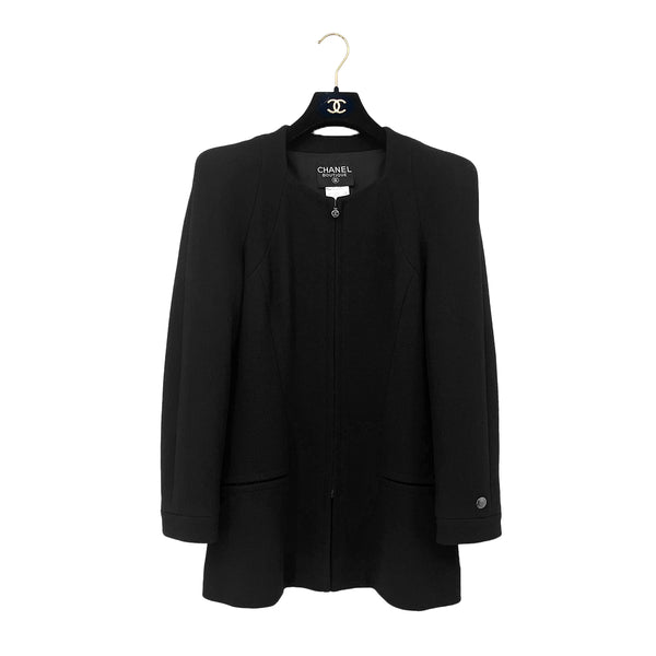 CHANEL VINTAGE COCO BUTTON JACKET BLACK WOOL 40 97A RTW 90287081