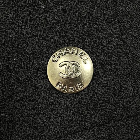 CHANEL VINTAGE COCO BUTTON JACKET BLACK WOOL 40 97A RTW 90287081 - PURPOSE