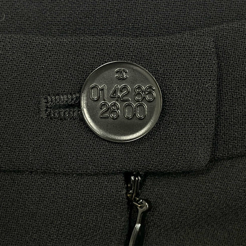 CHANEL VINTAGE COCOMARK CHAIN BELT JACKET COCO BUTTON SKIRT SET BLACK WOOL 34 98P RTW 90287085 - PURPOSE