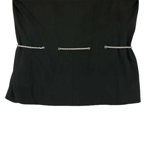 CHANEL VINTAGE COCOMARK CHAIN BELT JACKET COCO BUTTON SKIRT SET BLACK WOOL 34 98P RTW 90287085 - PURPOSE