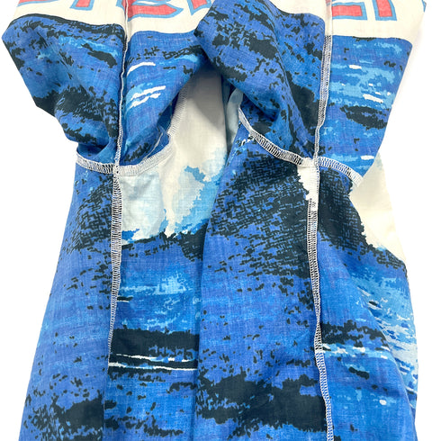 CHANEL COCOMARK SURF LINE 2002 SHORT SLEEVE SHIRT BLUE COTTON 38 02S RTW 90287086