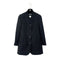 CHANEL VINTAGE COCO BUTTON STRIPE NO-COLLAR JACKET BLACK WOOL 44 96P RTW 90287087 - PURPOSE