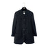 CHANEL VINTAGE COCO BUTTON STRIPE NO-COLLAR JACKET BLACK WOOL 44 96P RTW 90287087 - PURPOSE