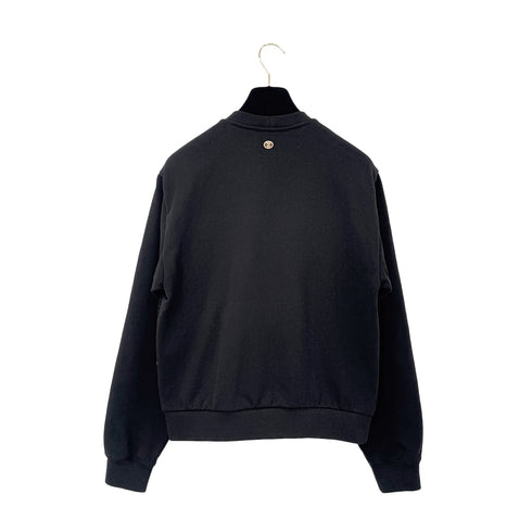 CHANEL COCOMARK TWEED PULL OVER SWEATSHIRT BLACK COTTON 34 P72 RTW 90287088