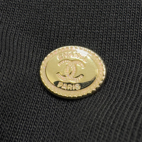 CHANEL COCOMARK TWEED PULL OVER SWEATSHIRT BLACK COTTON 34 P72 RTW 90287088