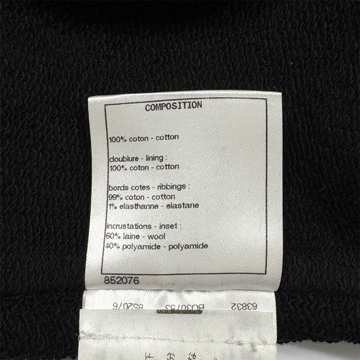 CHANEL COCOMARK TWEED PULL OVER SWEATSHIRT BLACK COTTON 34 P72 RTW 90287088