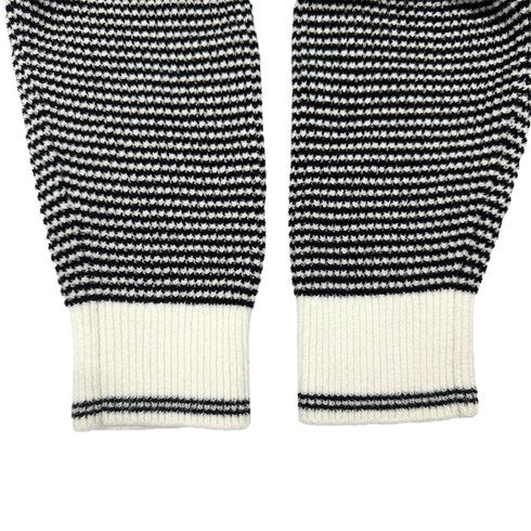 CHANEL COCO BUTTON BORDER CARDIGAN WHITE BLACK VISCOSE 36 P73 RTW 90287089