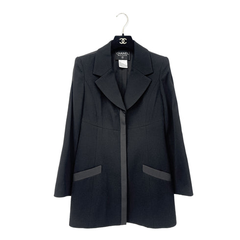CHANEL VINTAGE COCO BUTTON TAILORED JACKET SKIRT SET BLACK WOOL 38 97A RTW 90287090 - PURPOSE