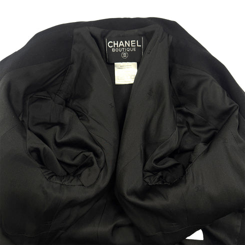 CHANEL VINTAGE COCO BUTTON TAILORED JACKET SKIRT SET BLACK WOOL 38 97A RTW 90287090 - PURPOSE