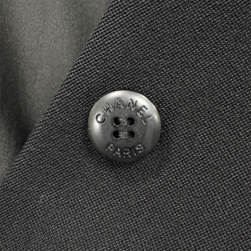 CHANEL VINTAGE COCO BUTTON TAILORED JACKET SKIRT SET BLACK WOOL 38 97A RTW 90287090 - PURPOSE