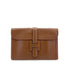 HERMES JIGE PM BROWN VEAU GRAINE CLUTCH BAG 〇R 90287096 - PURPOSE