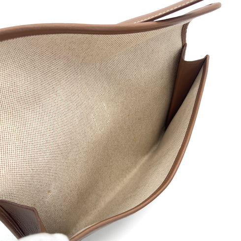 HERMES JIGE PM BROWN VEAU GRAINE CLUTCH BAG 〇R 90287096 - PURPOSE
