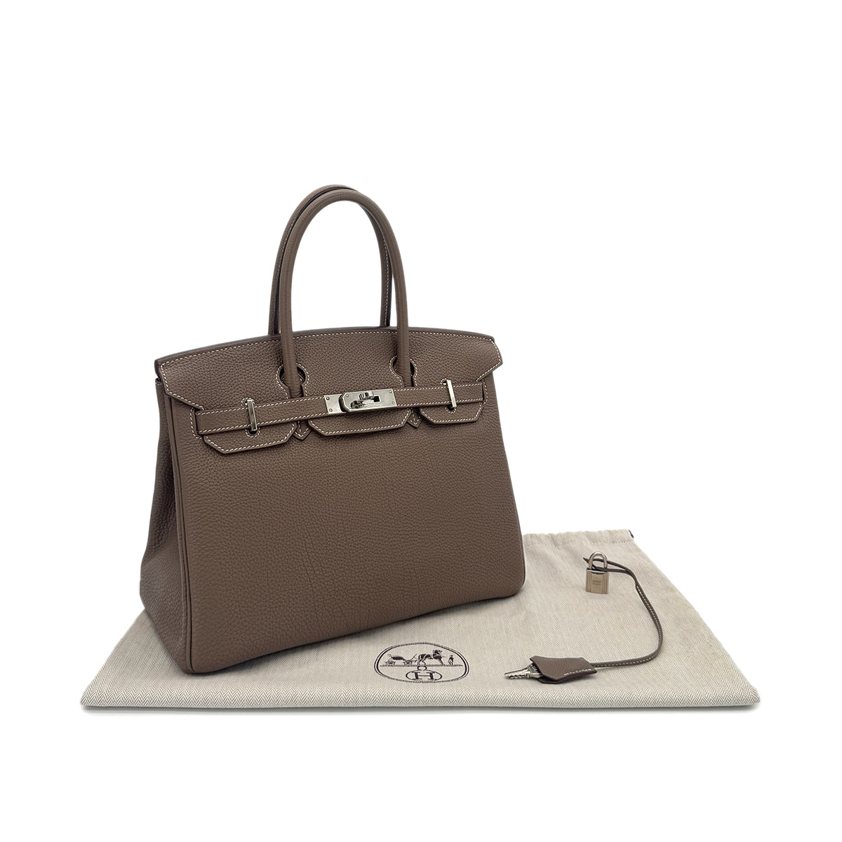 HERMES BIRKIN 30 ETOUPE TOGO HAND BAG □M SHW 90287097