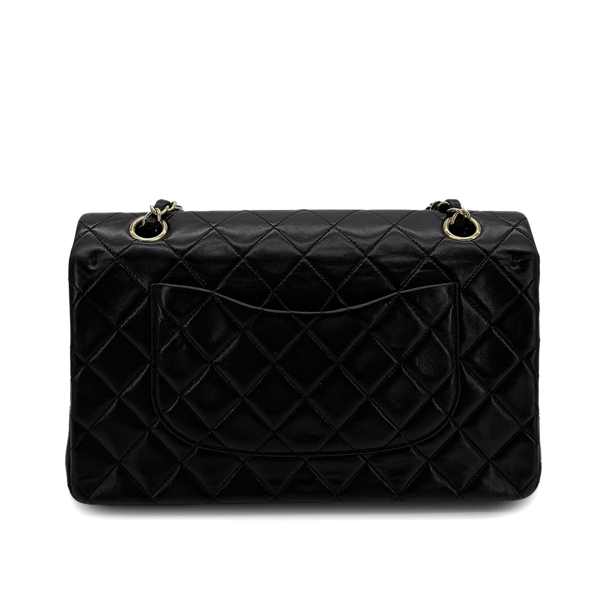 CHANEL VINTAGE CLASSIC FLAP MEDIUM CHAIN SHOULDER BAG BLACK LAMB SKIN 90287099