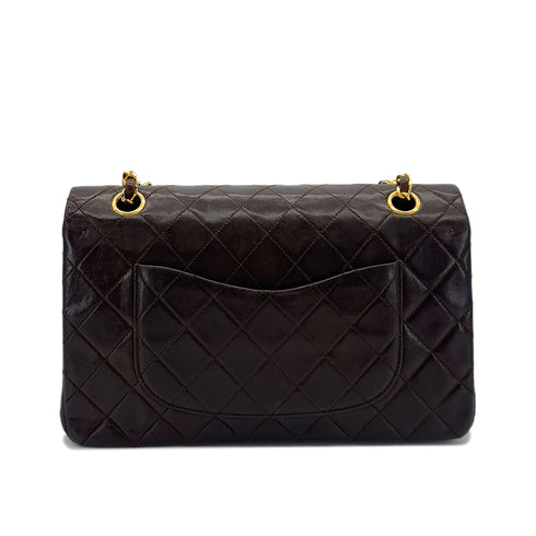 CHANEL VINTAGE CLASSIC FLAP MEDIUM CHAIN SHOULDER BAG BROWN LAMB SKIN 90287100 - PURPOSE