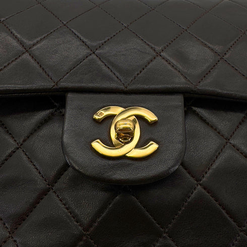 CHANEL VINTAGE CLASSIC FLAP MEDIUM CHAIN SHOULDER BAG BROWN LAMB SKIN 90287100 - PURPOSE