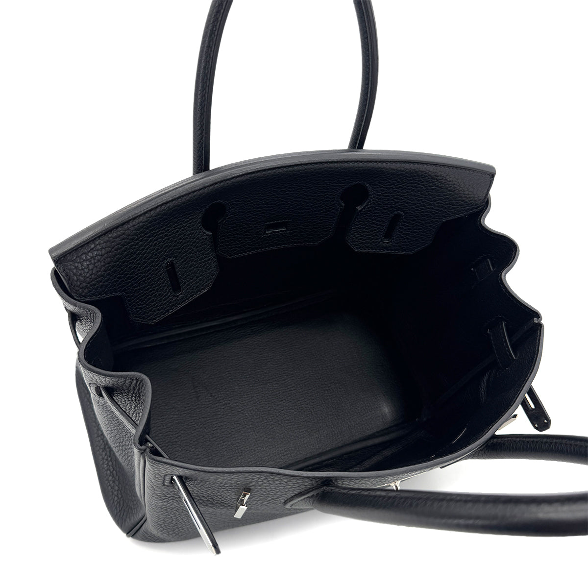 HERMES BIRKIN 30 BLACK TAURILLON CLEMENCE HAND BAG □N SHW 90287110