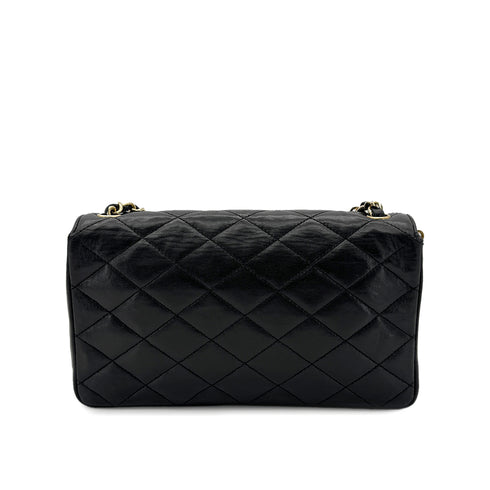 CHANEL VINTAGE MATELASSE BIG COCO CHAIN SHOULDER BAG BLACK LAMB SKIN 90287111 - PURPOSE