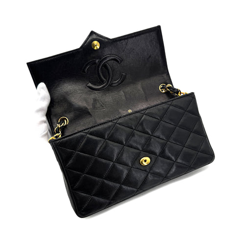 CHANEL VINTAGE MATELASSE BIG COCO CHAIN SHOULDER BAG BLACK LAMB SKIN 90287111 - PURPOSE