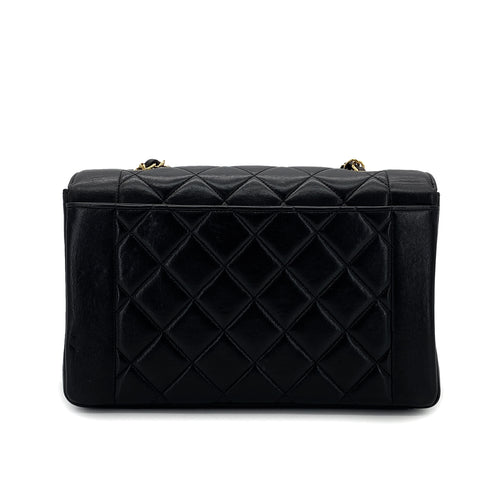 CHANEL VINTAGE DIANA MEDIUM CHAIN SHOULDER BAG BLACK LAMB SKIN 90287210 - PURPOSE