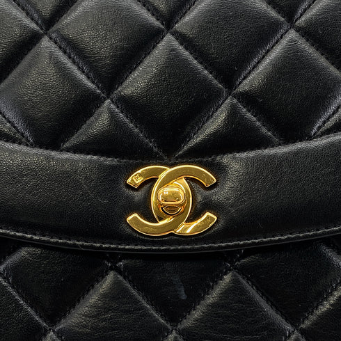 CHANEL VINTAGE DIANA MEDIUM CHAIN SHOULDER BAG BLACK LAMB SKIN 90287210 - PURPOSE