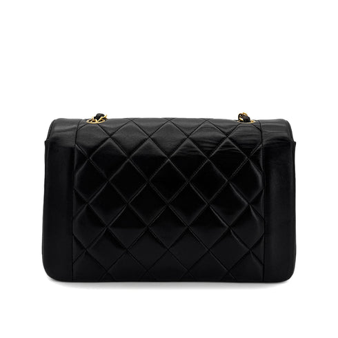 CHANEL VINTAGE DIANA MEDIUM CHAIN SHOULDER BAG BLACK LAMB SKIN 90287213 - PURPOSE