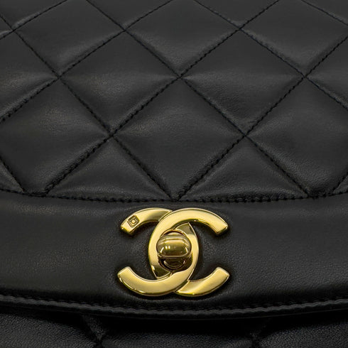 CHANEL VINTAGE DIANA MEDIUM CHAIN SHOULDER BAG BLACK LAMB SKIN 90287213 - PURPOSE