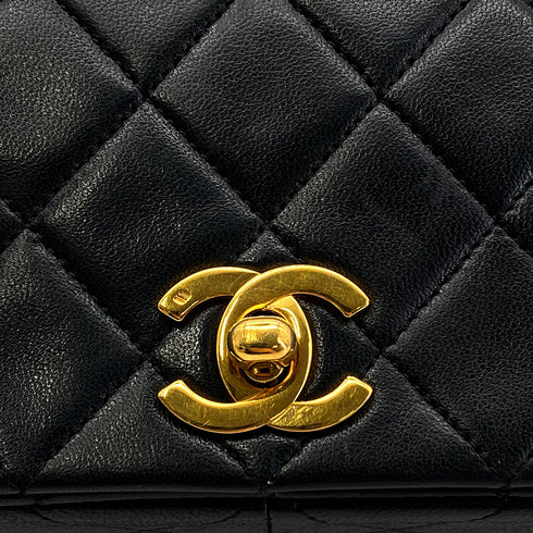 CHANEL VINTAGE FULL FLAP CHAIN SHOULDER BAG BLACK LAMB SKIN 90287215 - PURPOSE
