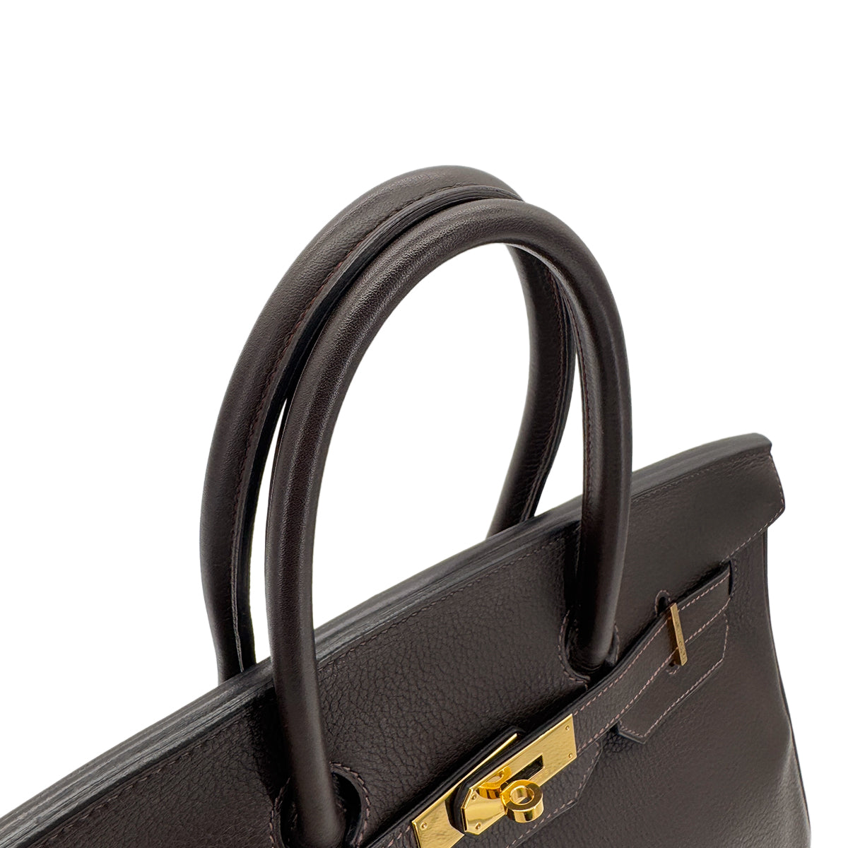 HERMES BIRKIN 35 EBENE TAURILLON CLEMENCE HAND BAG □E GHW 90287220
