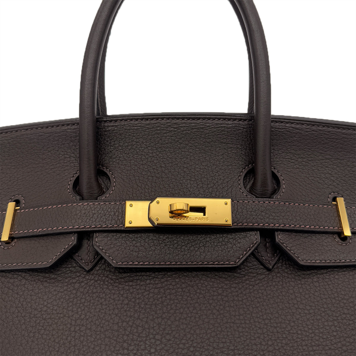 HERMES BIRKIN 35 EBENE TAURILLON CLEMENCE HAND BAG □E GHW 90287220