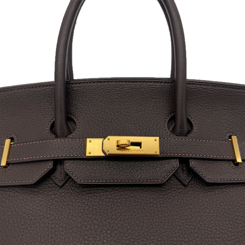 HERMES BIRKIN 35 EBENE TAURILLON CLEMENCE HAND BAG □E GHW 90287220 - PURPOSE