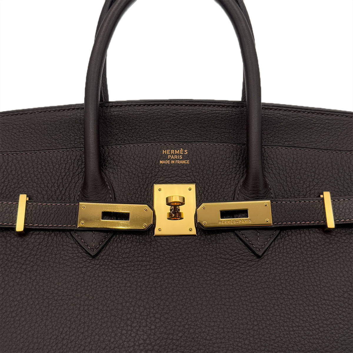 HERMES BIRKIN 35 EBENE TAURILLON CLEMENCE HAND BAG □E GHW 90287220