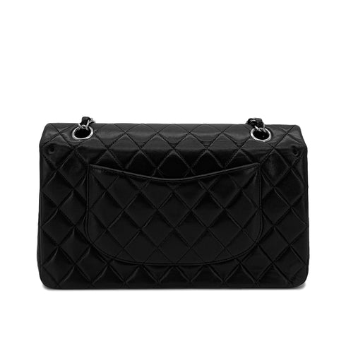 CHANEL VINTAGE CLASSIC FLAP MEDIUM CHAIN SHOULDER BAG BLACK LAMB SKIN 90287222 - PURPOSE