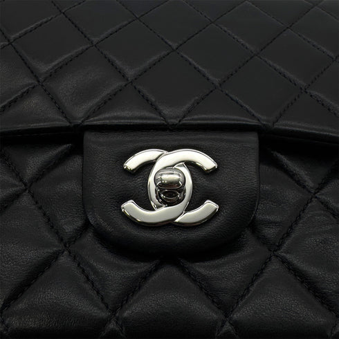 CHANEL VINTAGE CLASSIC FLAP MEDIUM CHAIN SHOULDER BAG BLACK LAMB SKIN 90287222 - PURPOSE