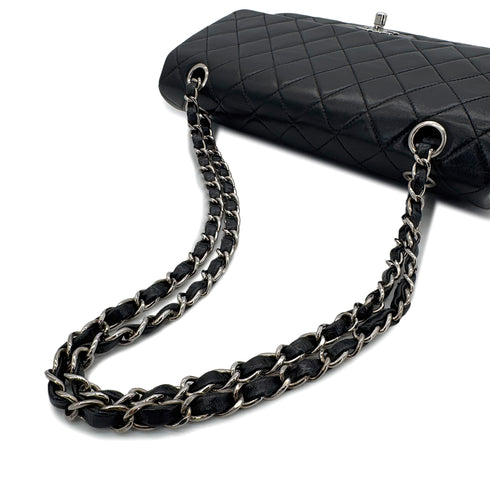CHANEL VINTAGE CLASSIC FLAP MEDIUM CHAIN SHOULDER BAG BLACK LAMB SKIN 90287222 - PURPOSE