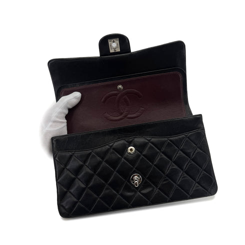 CHANEL VINTAGE CLASSIC FLAP MEDIUM CHAIN SHOULDER BAG BLACK LAMB SKIN 90287222 - PURPOSE