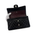 CHANEL VINTAGE CLASSIC FLAP MEDIUM CHAIN SHOULDER BAG BLACK LAMB SKIN 90287222 - PURPOSE