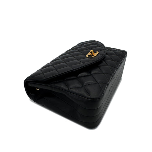 CHANEL VINTAGE MATELASSE HALF MOON CHAIN SHOULDER BAG BLACK LAMB SKIN 90287223 - PURPOSE