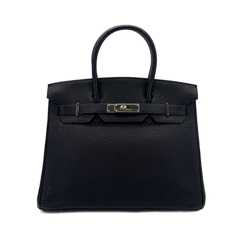 HERMES BIRKIN 30 BLACK TOGO HAND BAG □E SHW 90287224 - PURPOSE