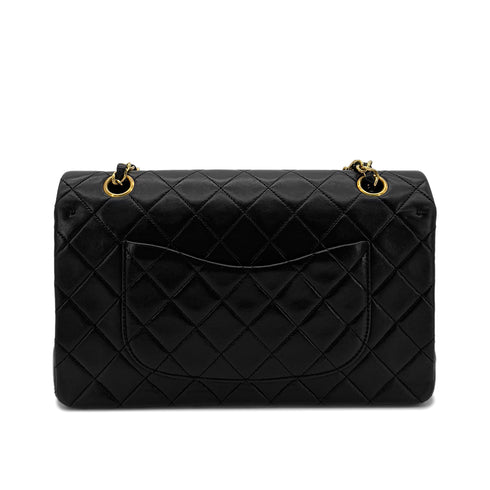 CHANEL VINTAGE CLASSIC FLAP MEDIUM CHAIN SHOULDER BAG BLACK LAMB SKIN 90287226 - PURPOSE