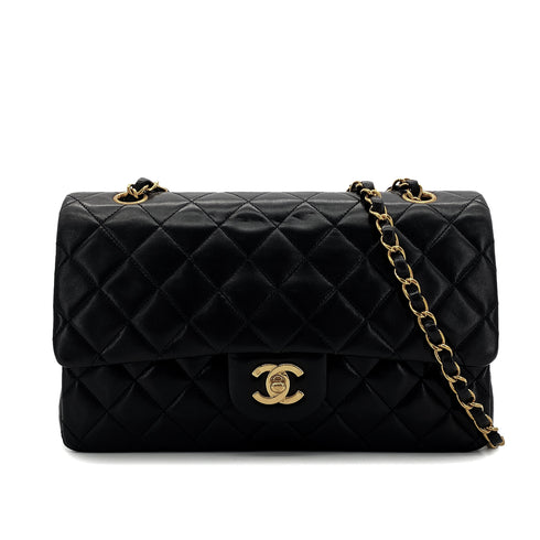 CHANEL VINTAGE CLASSIC FLAP MEDIUM CHAIN SHOULDER BAG BLACK LAMB SKIN 90287230 - PURPOSE