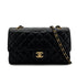 CHANEL VINTAGE CLASSIC FLAP MEDIUM CHAIN SHOULDER BAG BLACK LAMB SKIN 90287230 - PURPOSE
