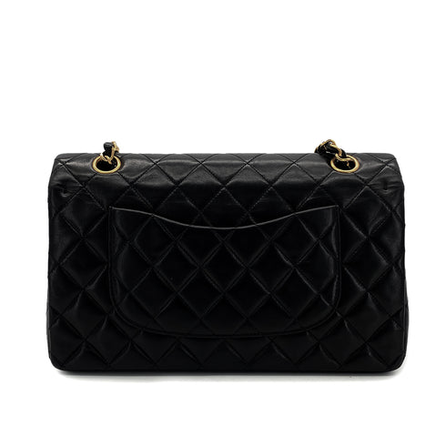 CHANEL VINTAGE CLASSIC FLAP MEDIUM CHAIN SHOULDER BAG BLACK LAMB SKIN 90287230 - PURPOSE