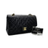 CHANEL VINTAGE CLASSIC FLAP MEDIUM CHAIN SHOULDER BAG BLACK LAMB SKIN 90287230 - PURPOSE
