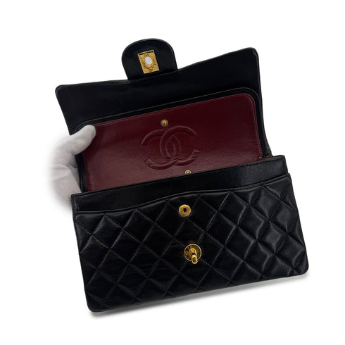CHANEL VINTAGE CLASSIC FLAP SMALL CHAIN SHOULDER BAG BLACK LAMB SKIN 90287231 - PURPOSE