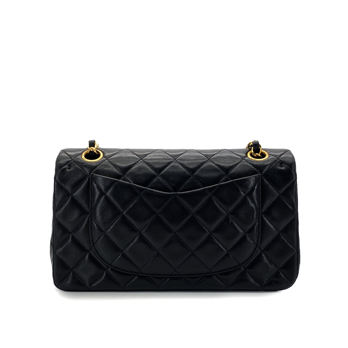 CHANEL VINTAGE CLASSIC FLAP SMALL CHAIN SHOULDER BAG BLACK LAMB SKIN 90287232