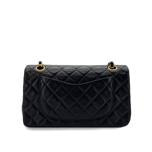 CHANEL VINTAGE CLASSIC FLAP SMALL CHAIN SHOULDER BAG BLACK LAMB SKIN 90287232 - PURPOSE