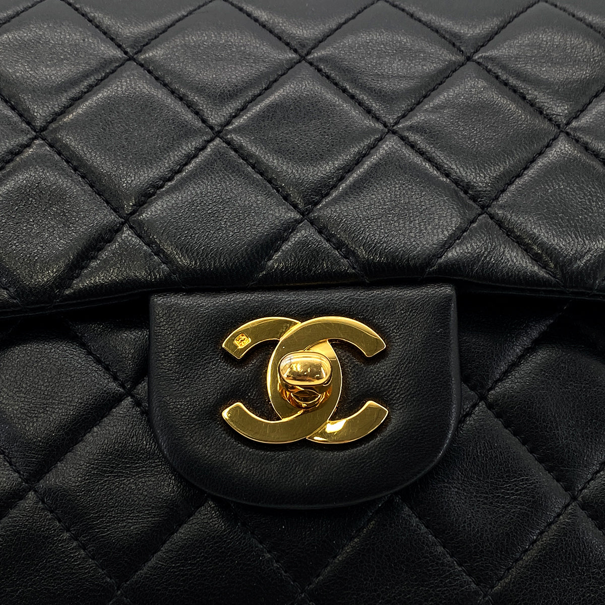 CHANEL VINTAGE CLASSIC FLAP SMALL CHAIN SHOULDER BAG BLACK LAMB SKIN 90287232