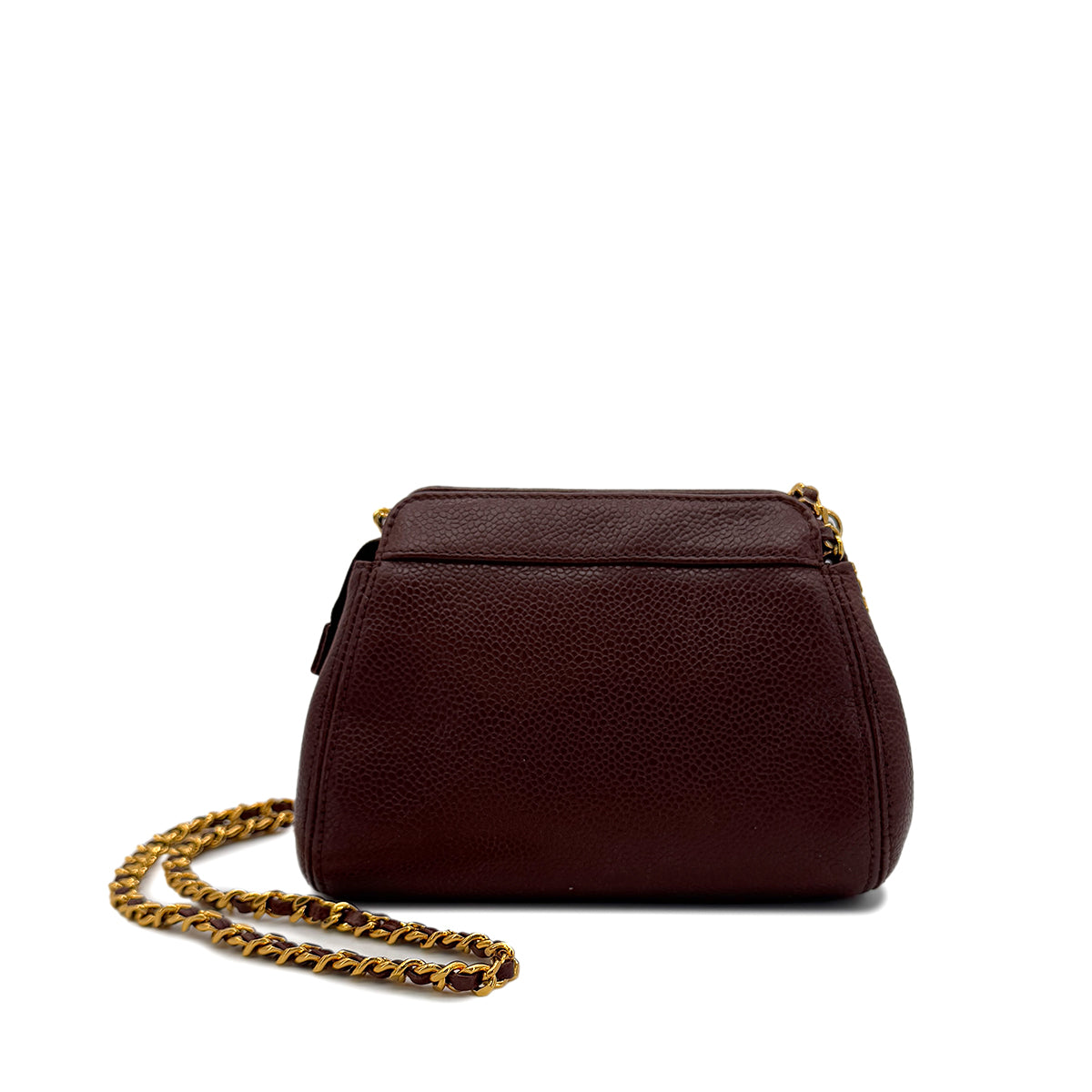 CHANEL VINTAGE COCOMARK CHAIN SHOULDER BAG BROWN CAVIAR SKIN 90287237
