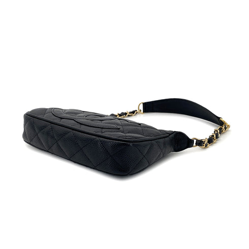 CHANEL VINTAGE COCOMARK MATELASSE CHAIN SHOULDER BAG BLACK CAVIR SKIN 90287242 - PURPOSE